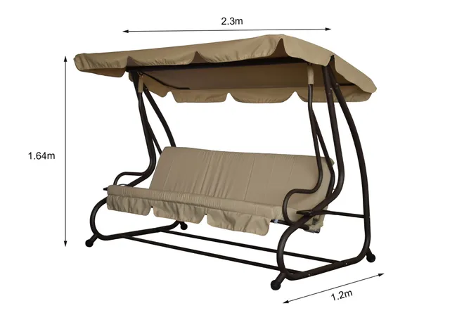 Sedia Baloico in Metallo 230X120Cm Marrone