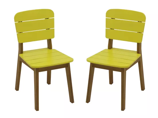 Sedie da giardino per bambini in acacia gialla - Set di 2 - GOZO