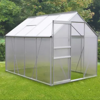 Serra da giardino in policarbonato grigio Diamant 4,8 mq + base