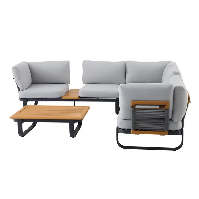 Set da giardino NATERIAL Calypso in alluminio grigio per 5 persone