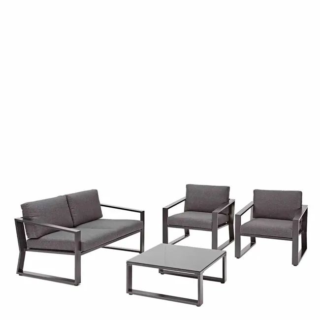 Set da giardino NATERIAL Lyra in alluminio grigio per 4 persone
