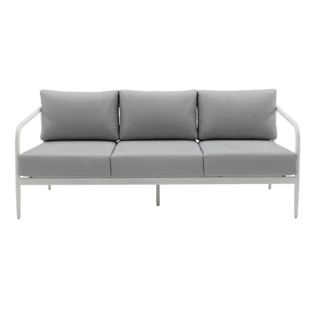 Set da terrazza Naterial Orna in alluminio bianco per 5 persone.