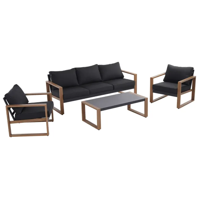 Set di mobili da giardino Duisburg, alluminio, antracite