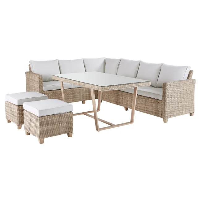 Set di mobili da giardino in technorattan Naterial beige Medena