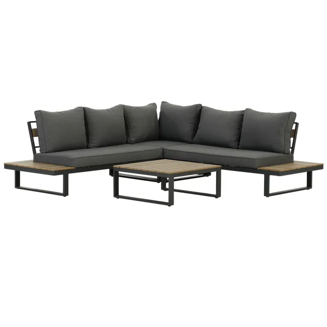 Set mobili da giardino Capri in alluminio beige e antracite