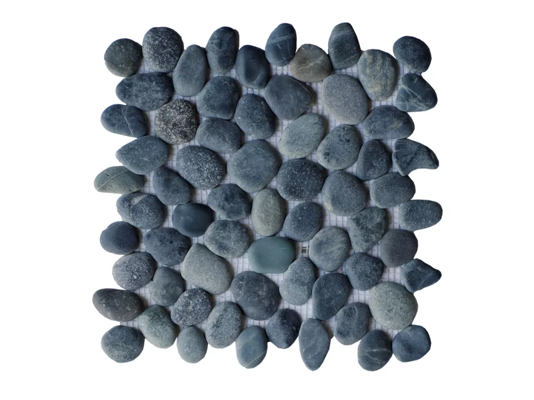 Set mosaico per pavimento e rivestimento in ciottoli naturali da 1 m² Antracite - OLA