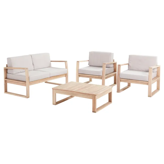 Set Relax da Giardino Divano e Tavolino Acacia Solaris Naterial
