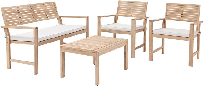 Set Relax da Giardino Divano e Tavolino Acacia Solis Naterial