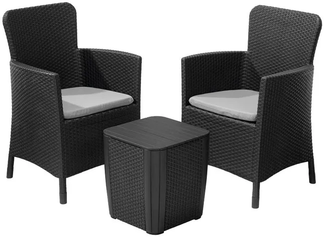 Set Tavolo e 2 Sedie Jardim Relax in Resina Iowa Keter Grigia