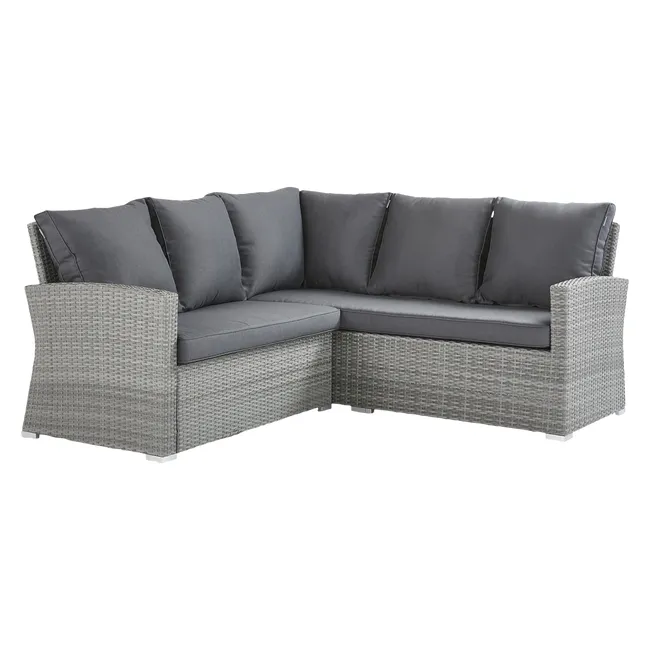 Set veranda NATERIAL Davos in alluminio e rattan per 6 persone