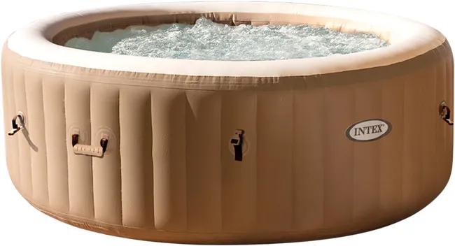 Spa gonfiabile da esterno INTEX che misura 196x71x196 cm con 4