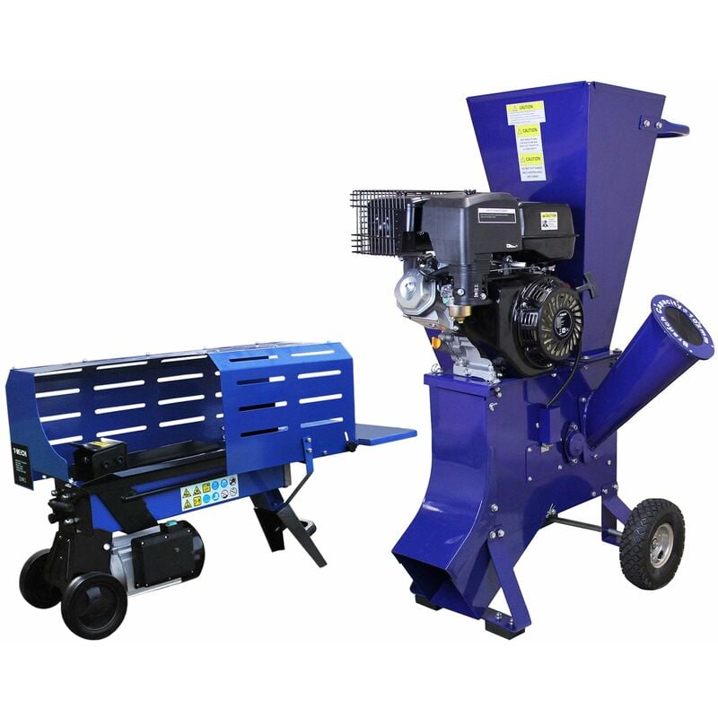 Spaccalegna elettrico 5T e trituratore a benzina 15HP