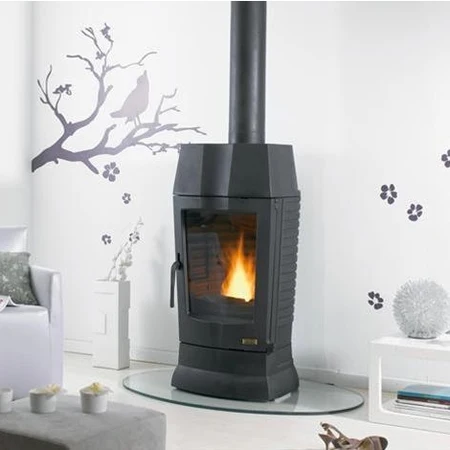 Stufa a legna in ghisa 11 KW verniciata antracite ORO - GODIN - 389103