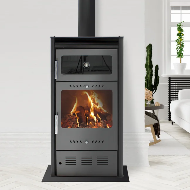 Stufa a legna MODERNA con forno Forno Luxe 10 kW Grigio
