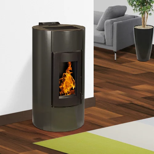 Stufa a Pellet EMAFLAM ALBA 12 kW Nera Impermeabile