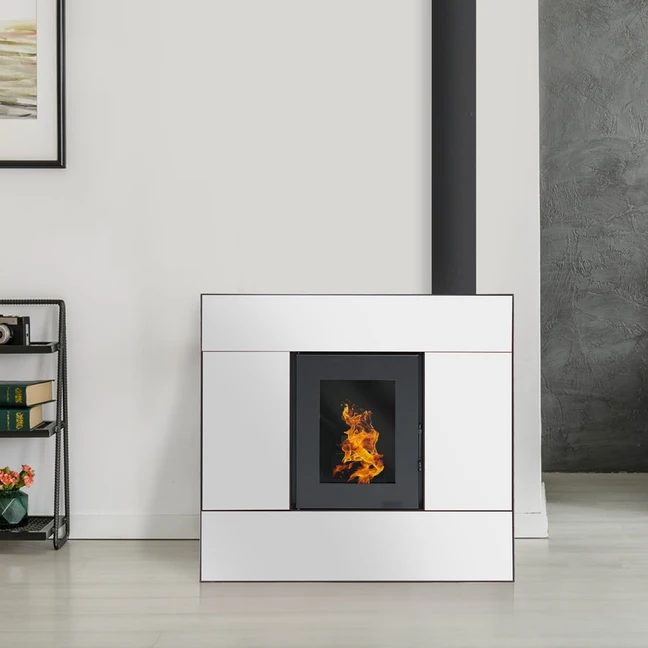 Stufa a Pellet Impermeabile EMAFLAM SYLA 9 kW Bianca