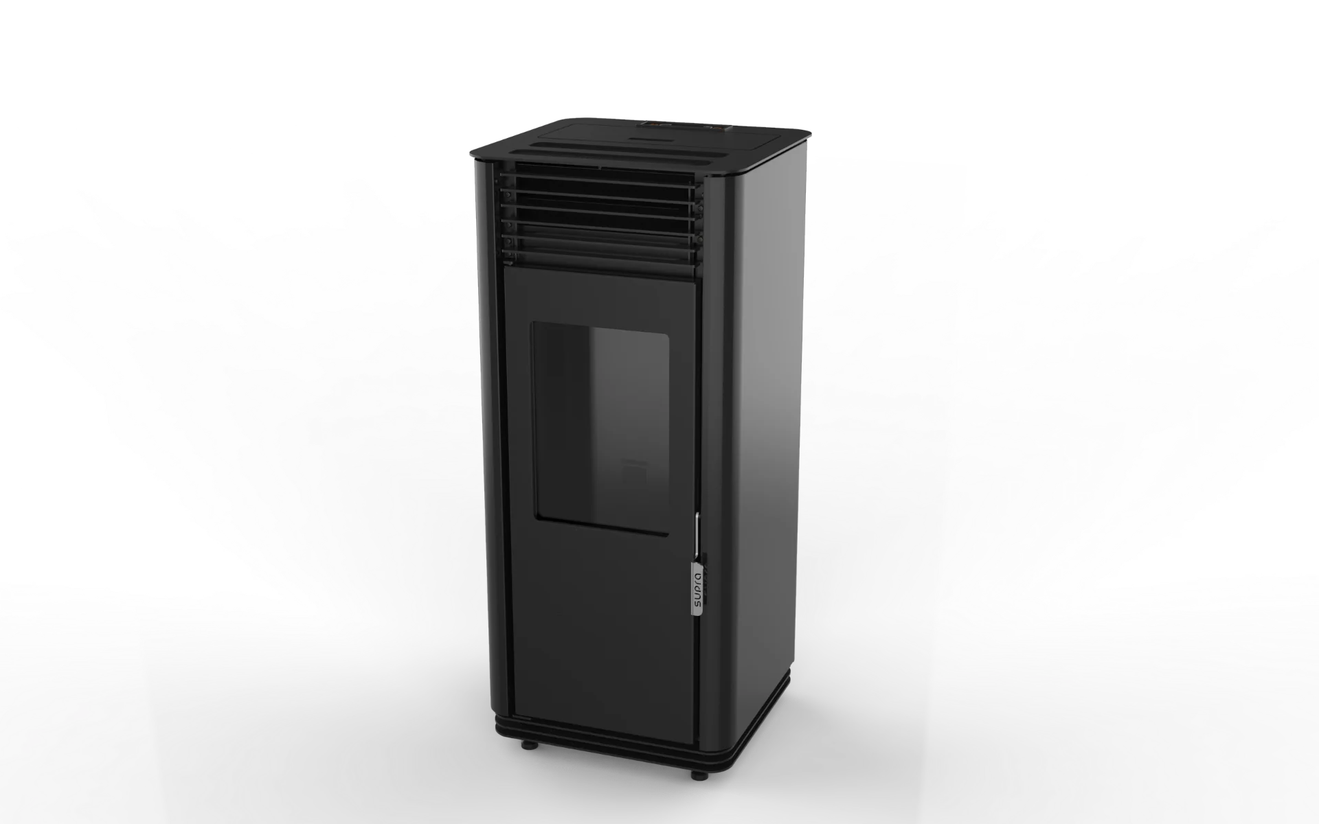 Stufa a pellet SUPRA Calliope 8kW in acciaio Nera