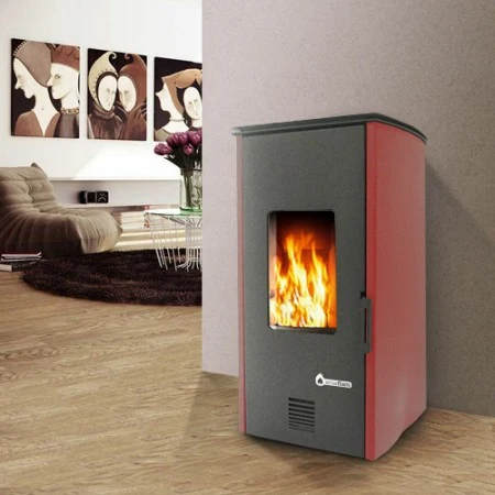 Stufa-Caldaia a Pellet EMAFLAM ROMA 18 kW Bordeaux