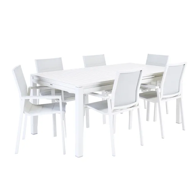 Tavolo allungabile NATERIAL Odyssea II FULL alluminio bianco 180/240x76,5x100 cm