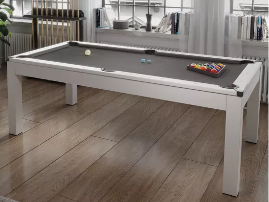 Tavolo da Biliardo e Ping Pong Trasformabile L182 x L102 x H80 cm Bianco - HENK