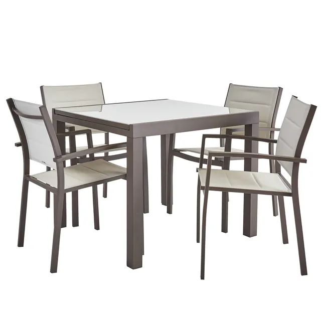 Tavolo da giardino allungabile in alluminio moka Naterial Lyra II 90/160x75x90 cm