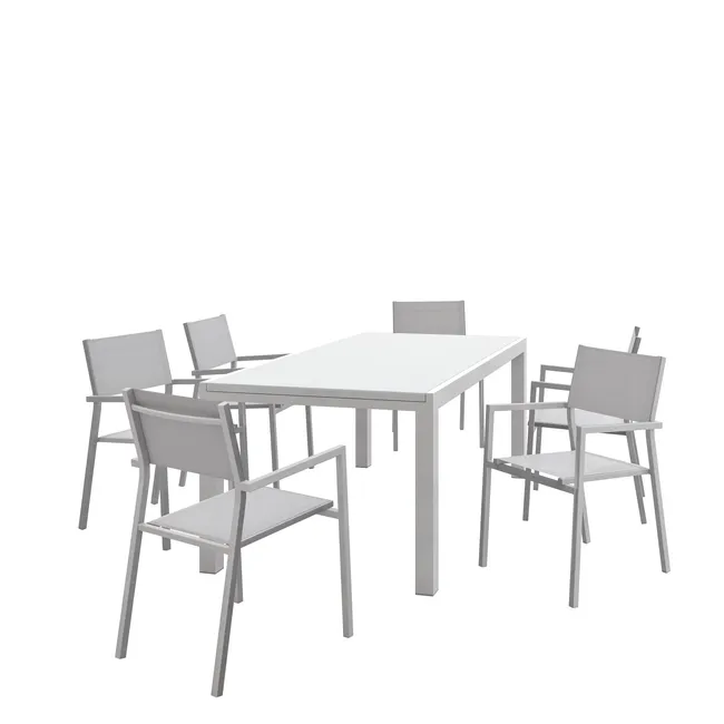 Tavolo da giardino allungabile in alluminio Naterial Lyra II bianco 180/260x75x96 cm