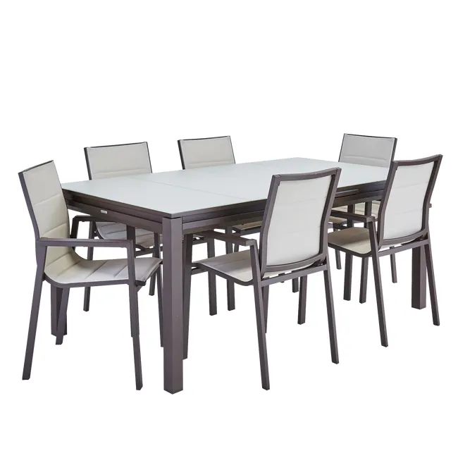Tavolo da giardino allungabile in alluminio Naterial Odyssea II marrone 180/240x75x100 cm