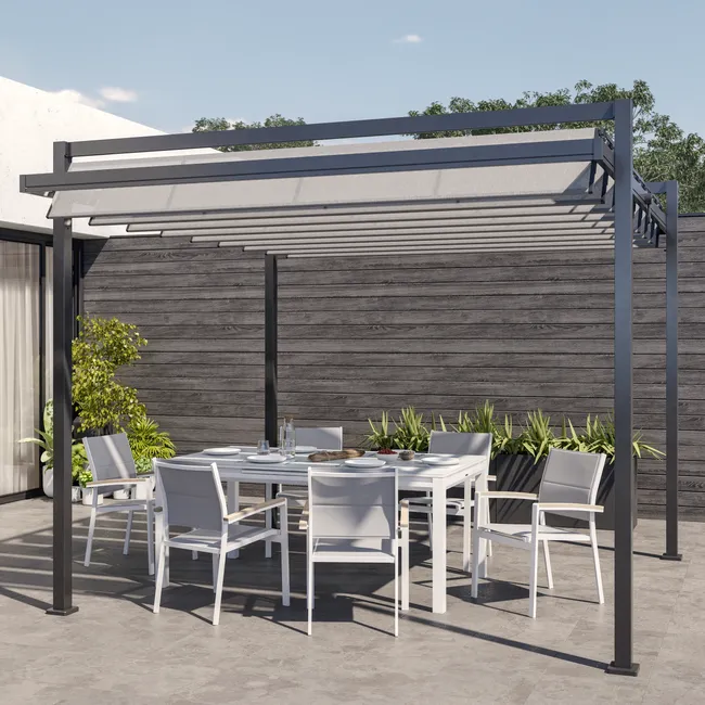 Tavolo da giardino allungabile Naterial Odyssea II in alluminio bianco 180/240x75x100 cm