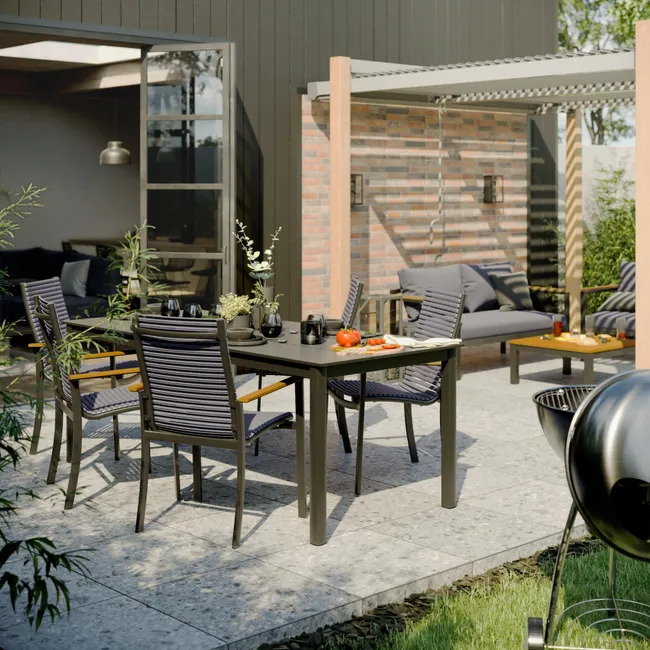 Tavolo da giardino Davos 90x180 cm grigio Naterial