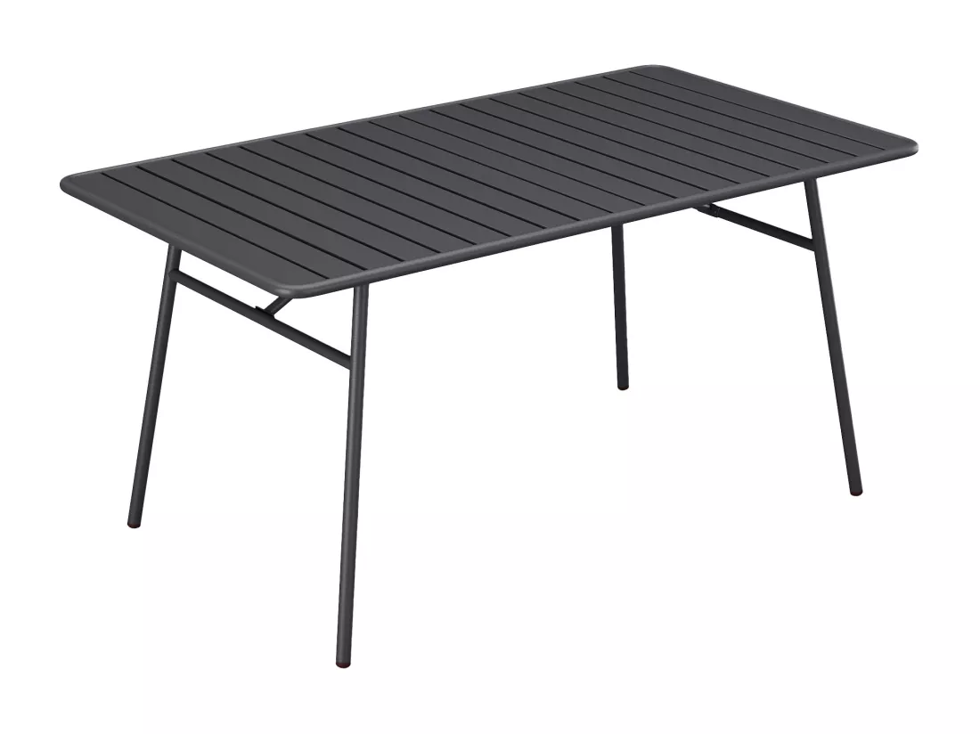 Tavolo da giardino in metallo L.200 cm - Grigio scuro - MIRMANDE by MYLIA