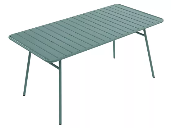 Tavolo da giardino in metallo verde mandorla L.160 cm - MIRMANDE