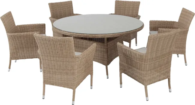 Tavolo da giardino intrecciato Costa Rica NATERIAL Ø140x73 cm