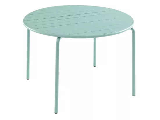 Tavolo da giardino rotondo in metallo MIRMANDE - D.110 cm - Verde mandorla