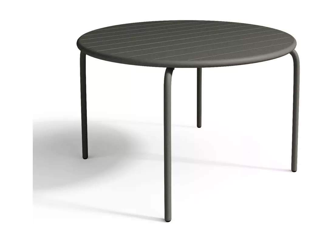 Tavolo da giardino rotondo MIRMANDE in metallo antracite D.110 cm