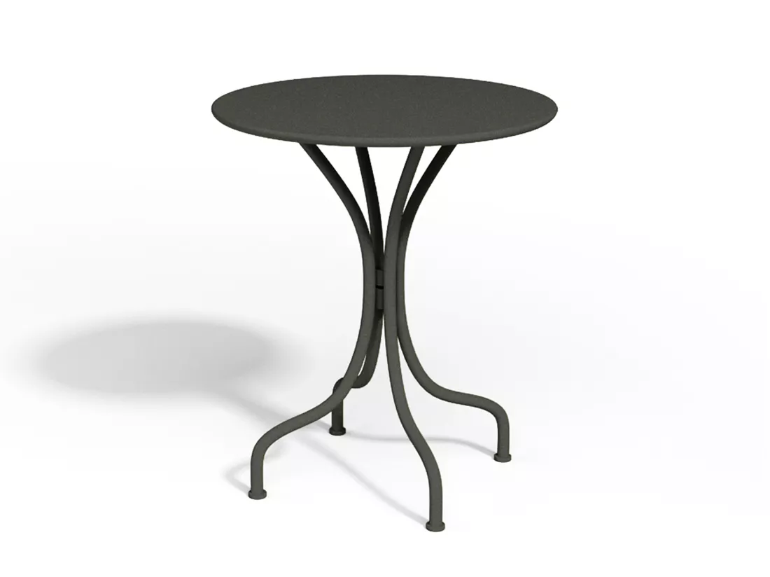 Tavolo da giardino rotondo MIRMANDE in metallo antracite D.60 cm