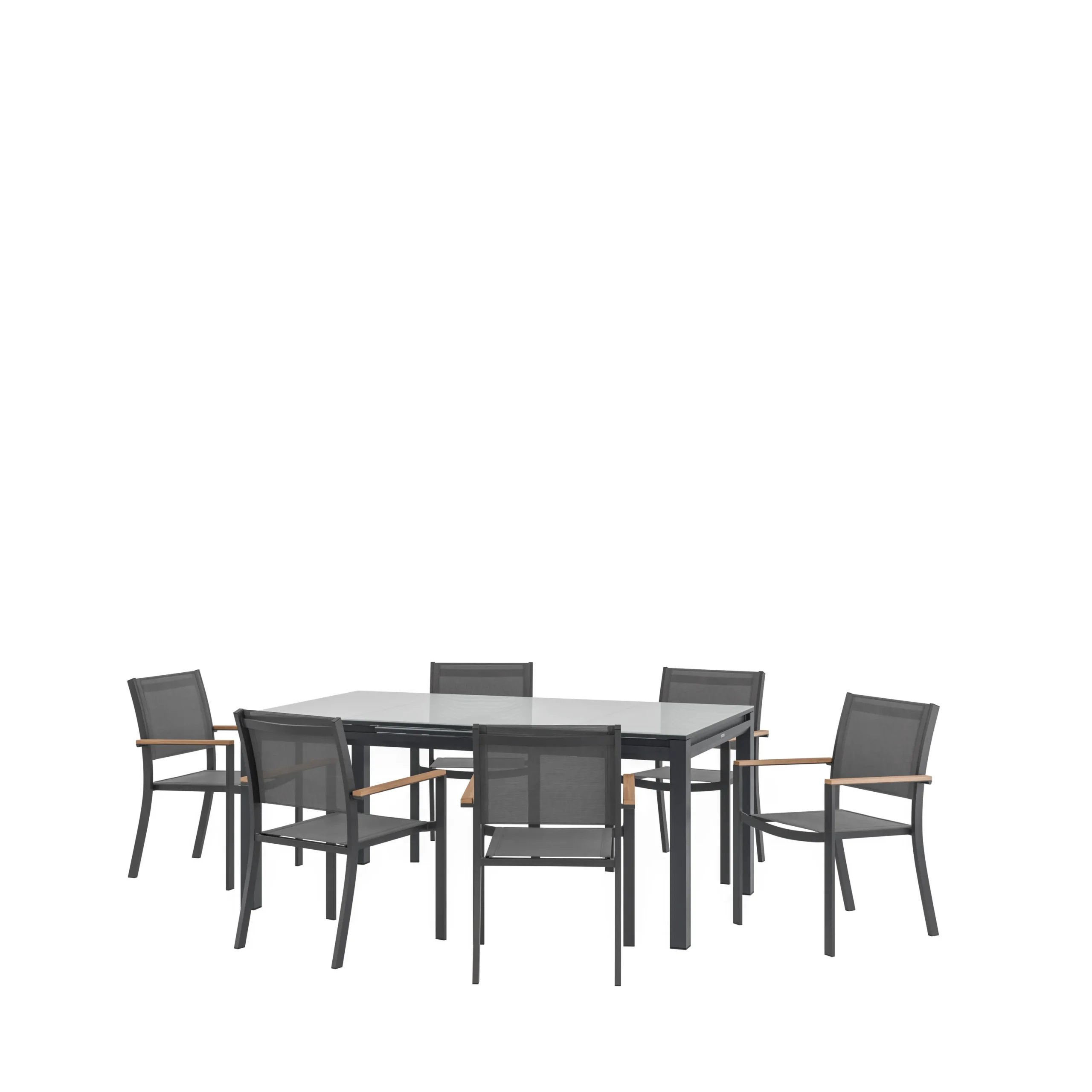 Tavolo Naterial Odyssea Ii Easy Glass Alluminio 180 240X100Cm Antracite