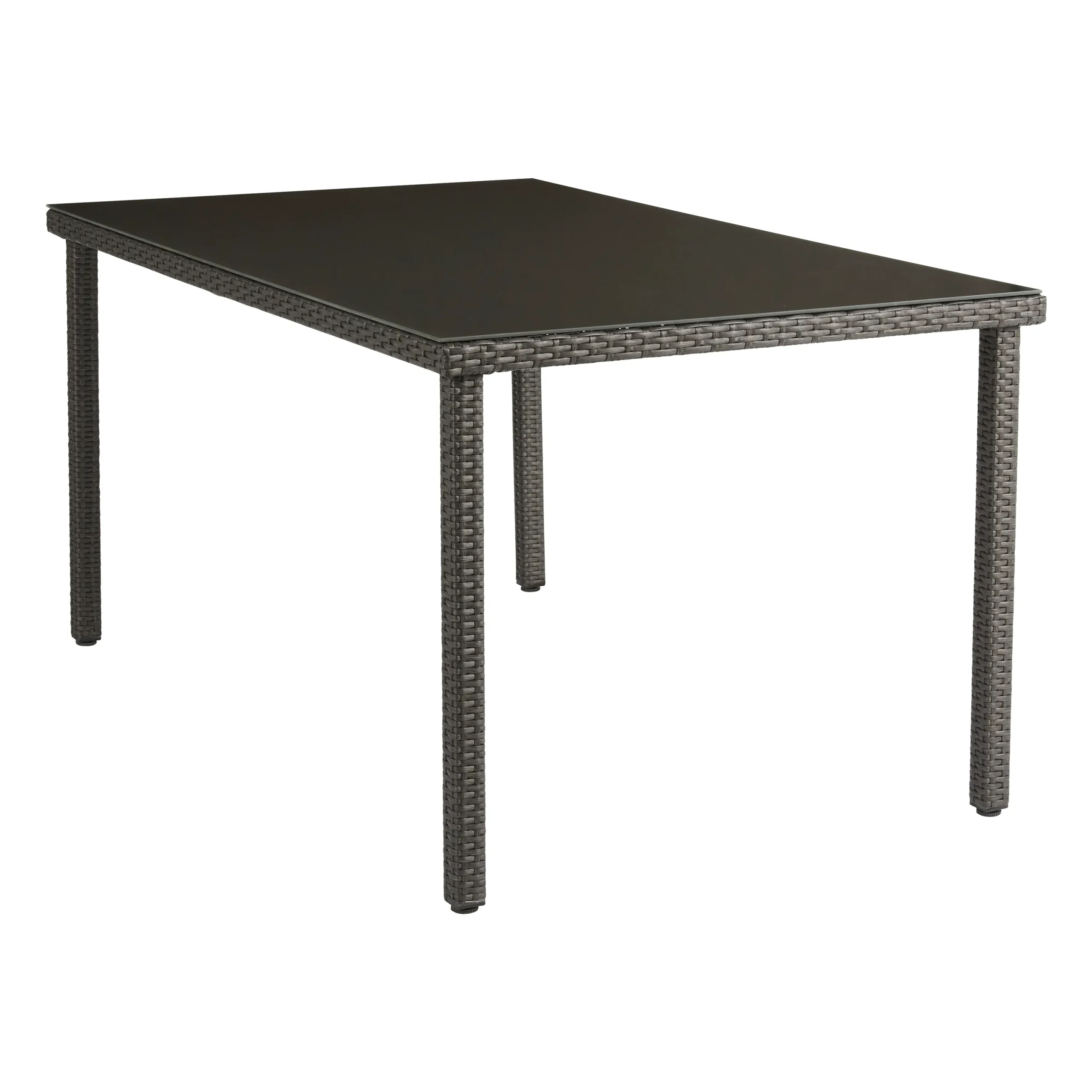 Tavolo Noa in Rattan Naterial 150X90X74Cm Grigio Scuro