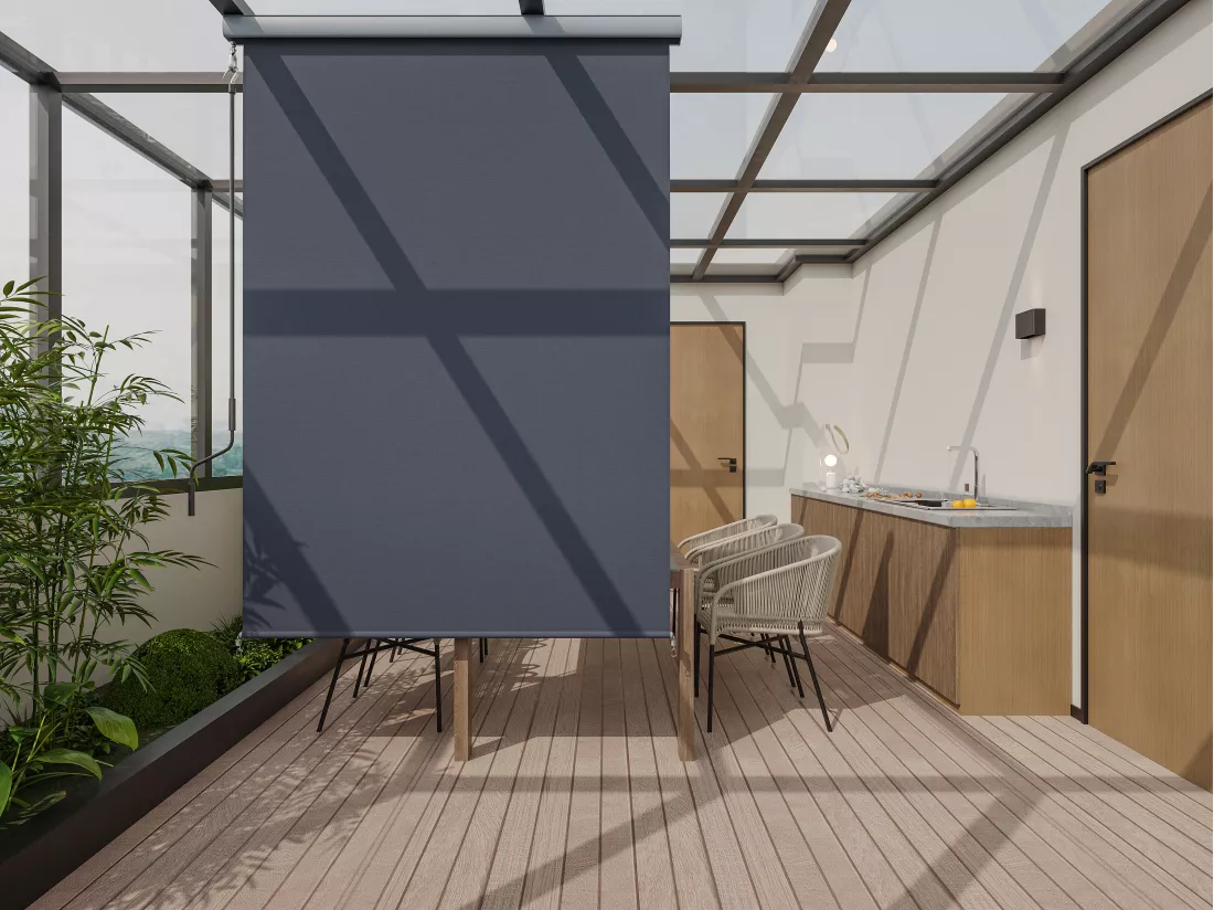 Tenda a rullo oscurante con cassonetto L1,6 x H2,5 mt in alluminio e tessuto - PASSOE