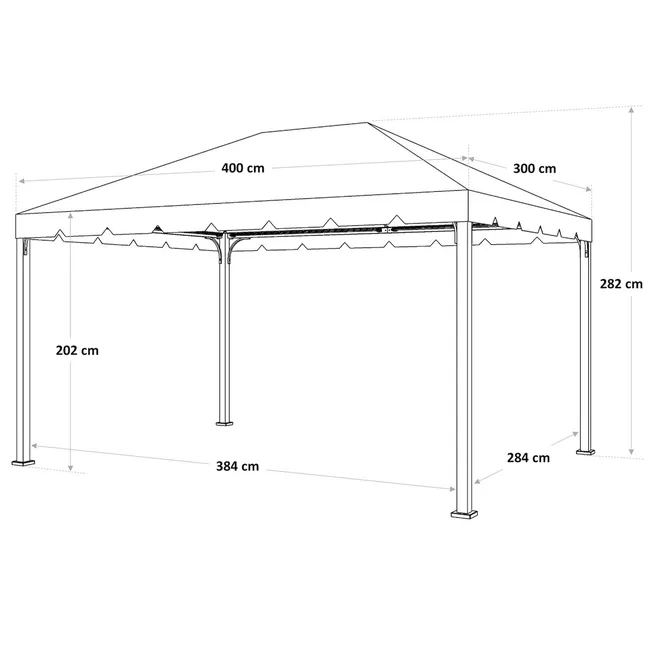 Tenda Ysis in acciaio grigio e alluminio 300x400 cm