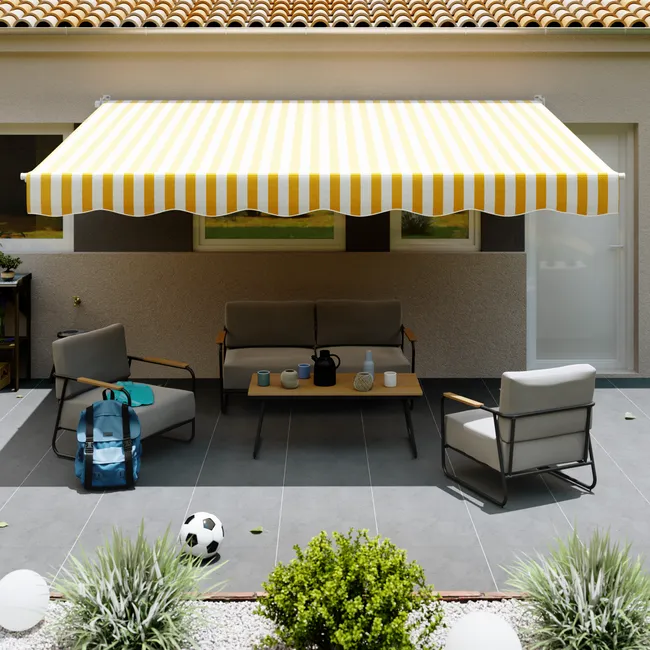 Tendalino Manuale Semplice Strisce Gialle 2 5X2M