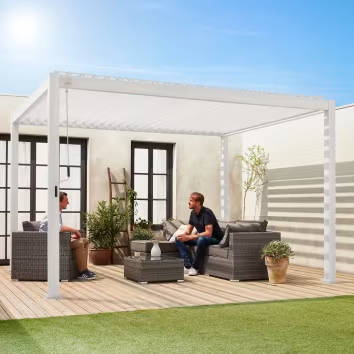 Triomphe 3x4m - Pergola bioclimatica bianca - 3x4m, in alluminio, con lamelle