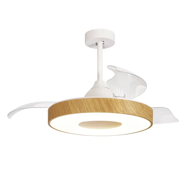 Ventilatore angolare da soffitto MANTRA con illuminazione LED, legno