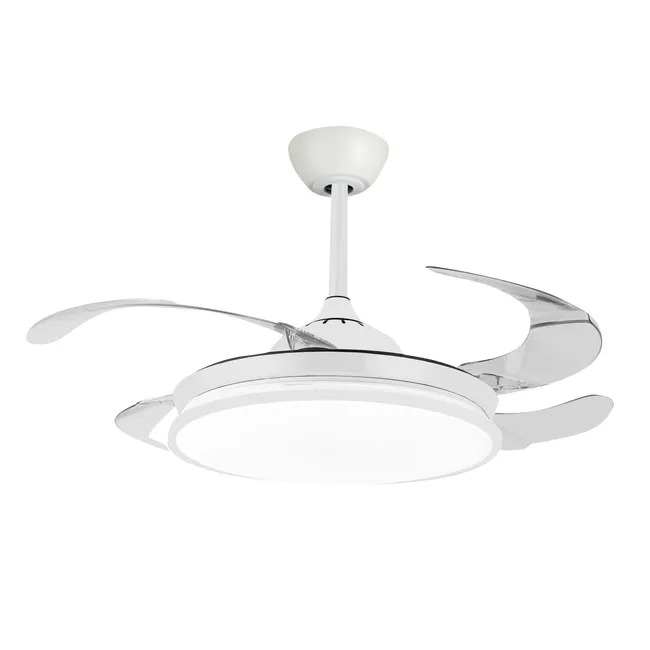 Ventilatore da soffitto con illuminazione a LED, Nando, D107cm, SULION, trasparente